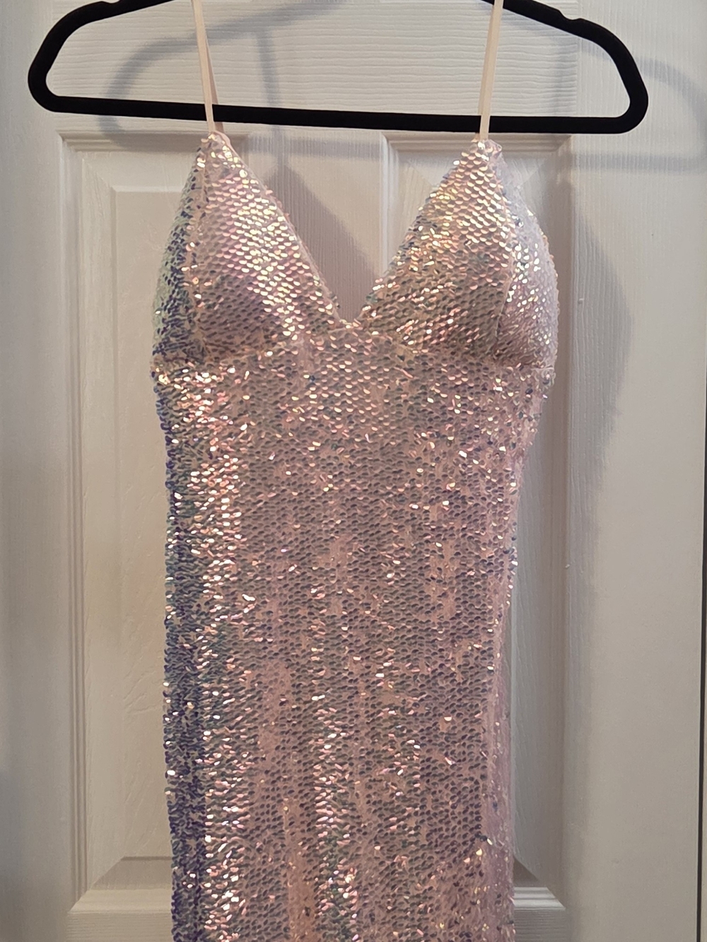 Fashion Nova Iridescent Sequin Mini Dress Pink Medium Bodycon Party Cocktail